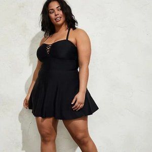 Torrid | Crisscross Peplum Long Swim Dress | Size 3 | FREE SHIPPING